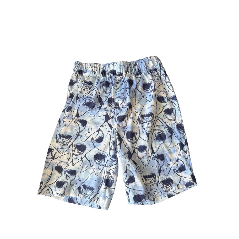 Old Navy Boys Shark Pajama Shorts Size 8 Blue Sleep Lounge Shorts Fair